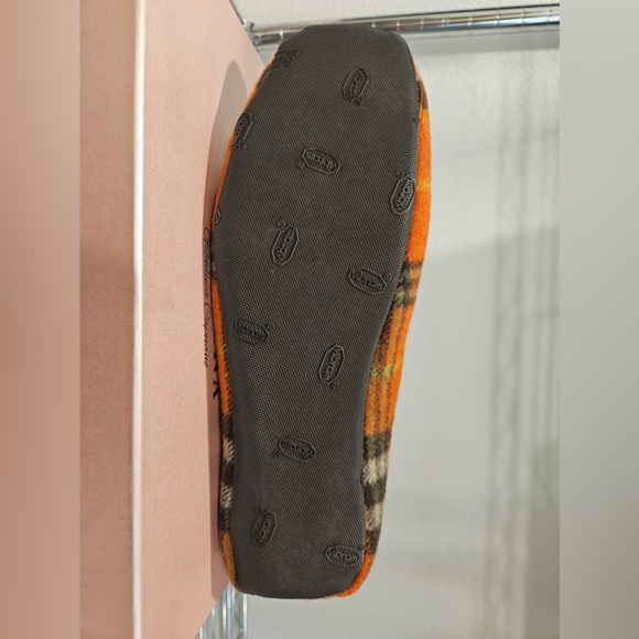585 L’arianna Gianluca Capuano Orange and Brown Plaid Flats SZ38